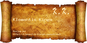 Klementis Kinga névjegykártya