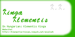 kinga klementis business card